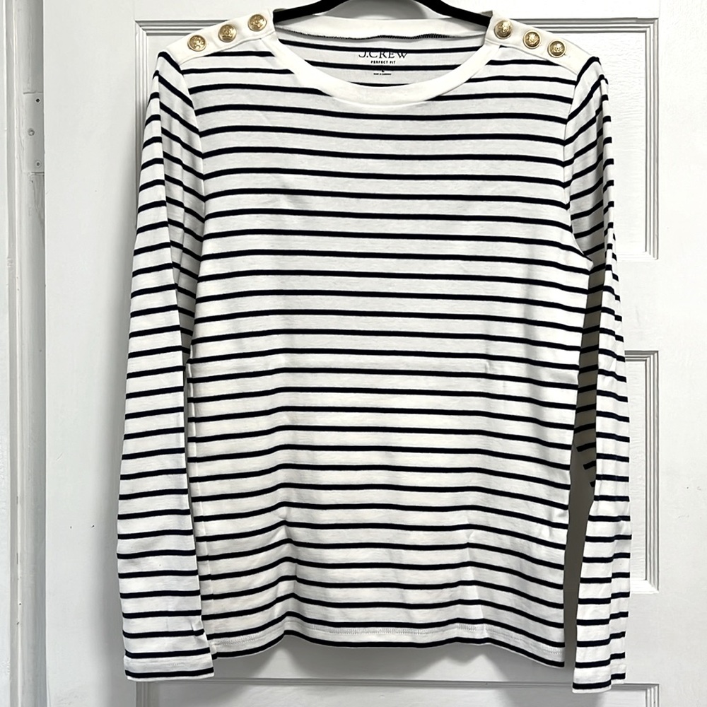 J Crew 100% cotton long sleeve striped shirt
